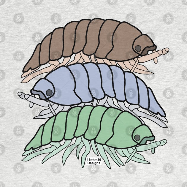 3 Pill Bugs by 13mtm80-Designs